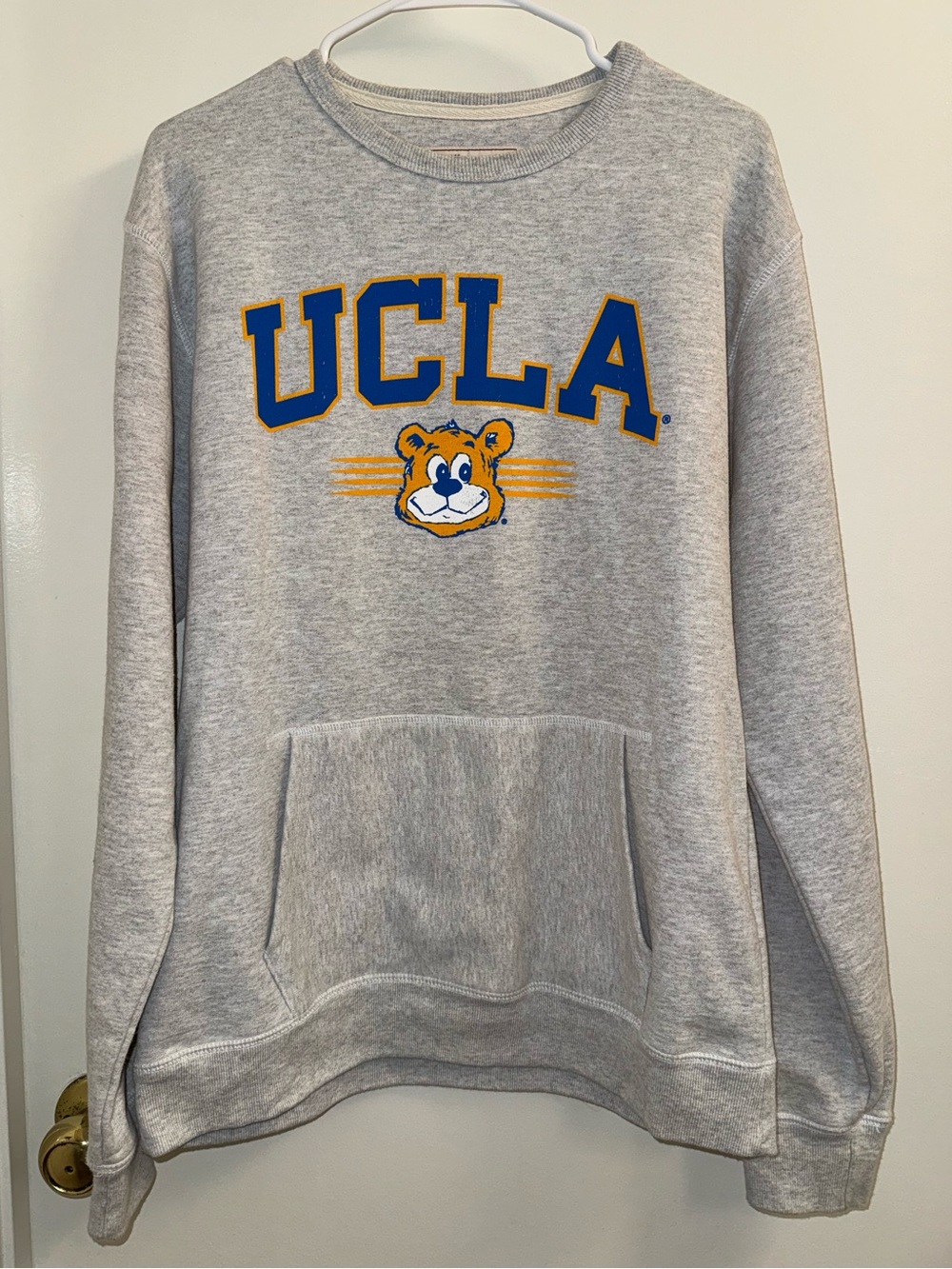 League Grey UCLA Crewneck with Blue and Gold Logo